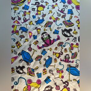 Eco-friendly pop-art scarf, 100% greenspun, colorful & unique design.